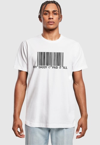 Maglietta 'Dad Pay Barcode' di Merchcode in bianco: frontale