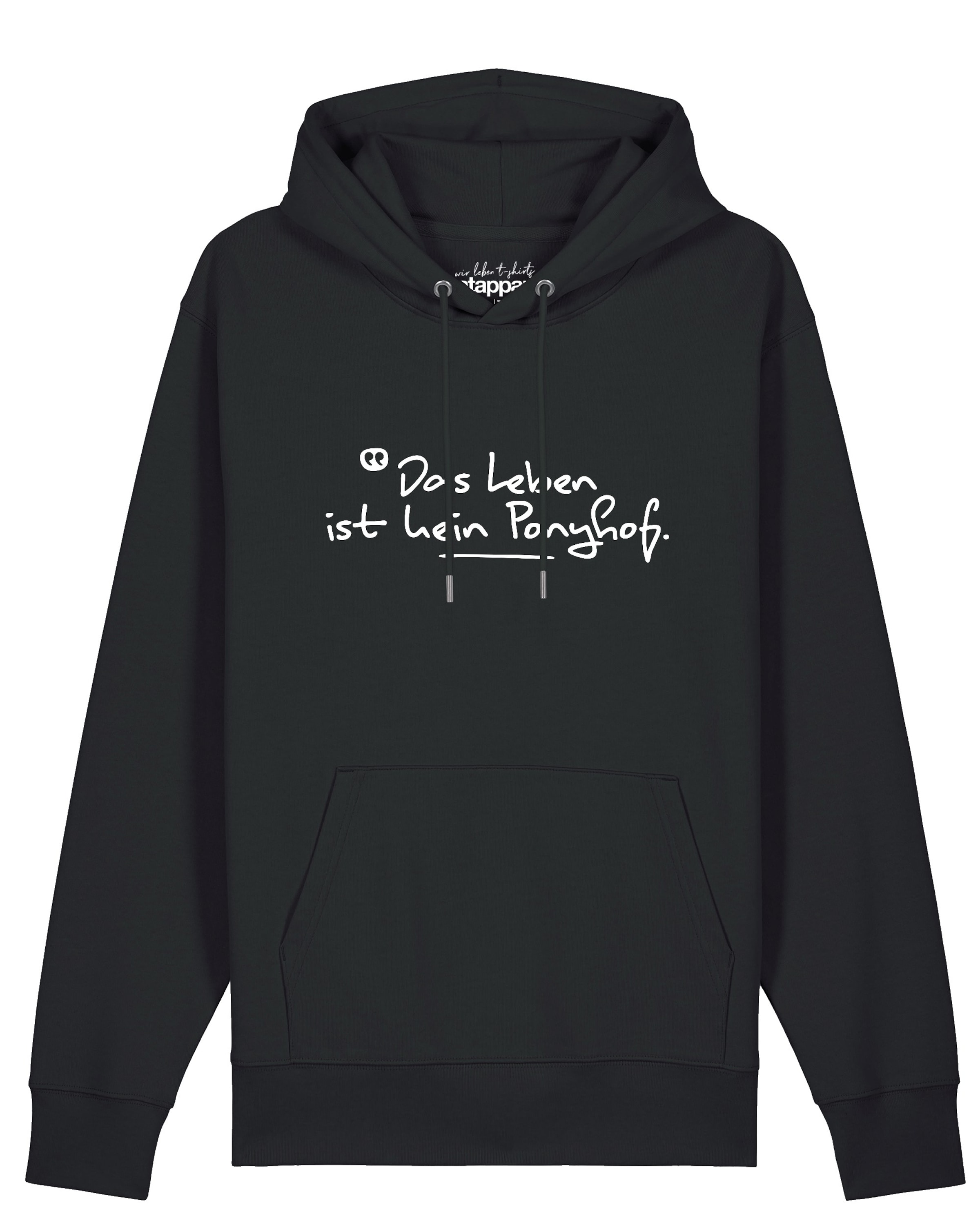 Sweat-shirt 'Das Leben Ist Kein Ponyhof' Watapparel en noir : devant