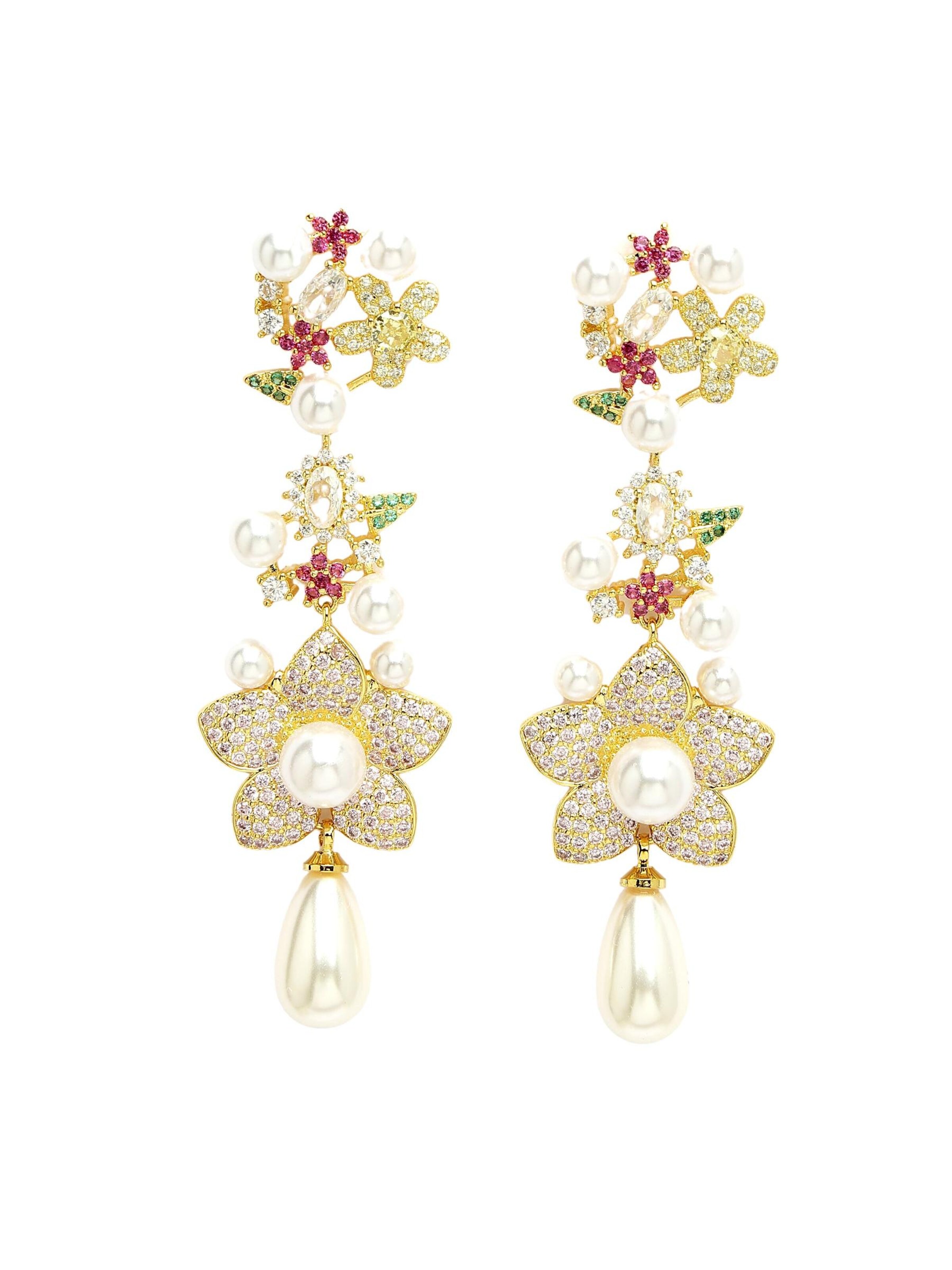 AVANT-GARDE PARIS Boucles d'oreilles 'Opheliaia' en mélange de couleurs, Vue avec produit