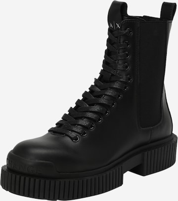 Bottines à lacets ARMANI EXCHANGE en noir : devant