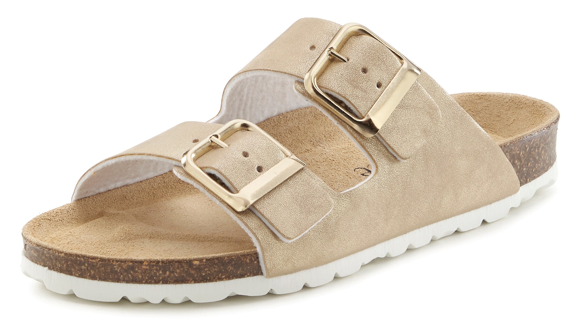 VIVANCE Mules in Gold: front