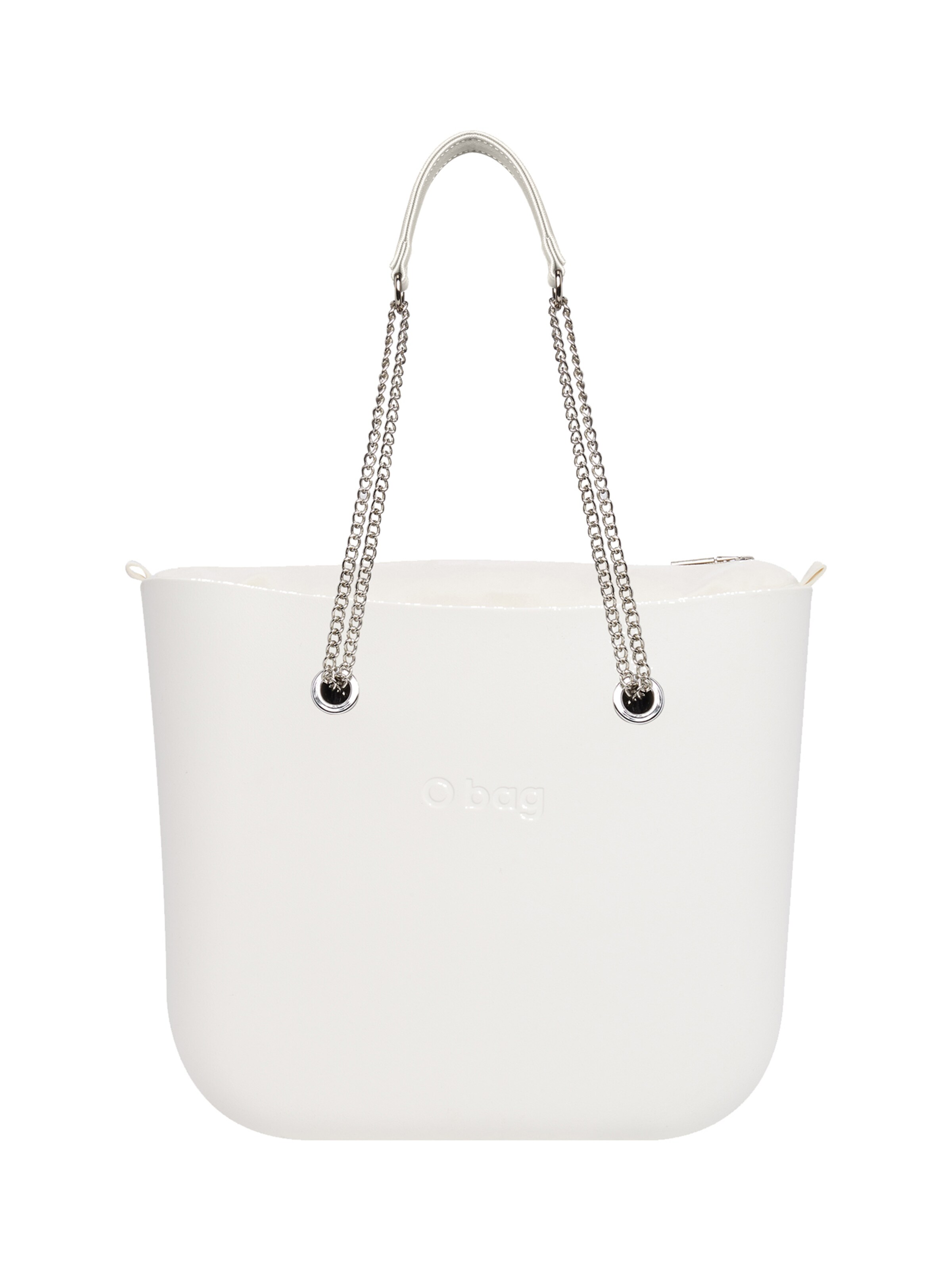 O bag Schultertasche in Weiß: Vorderseite
