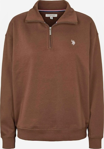 U.S. POLO ASSN. Svetr ' UWKatie ' – hnědá: přední strana