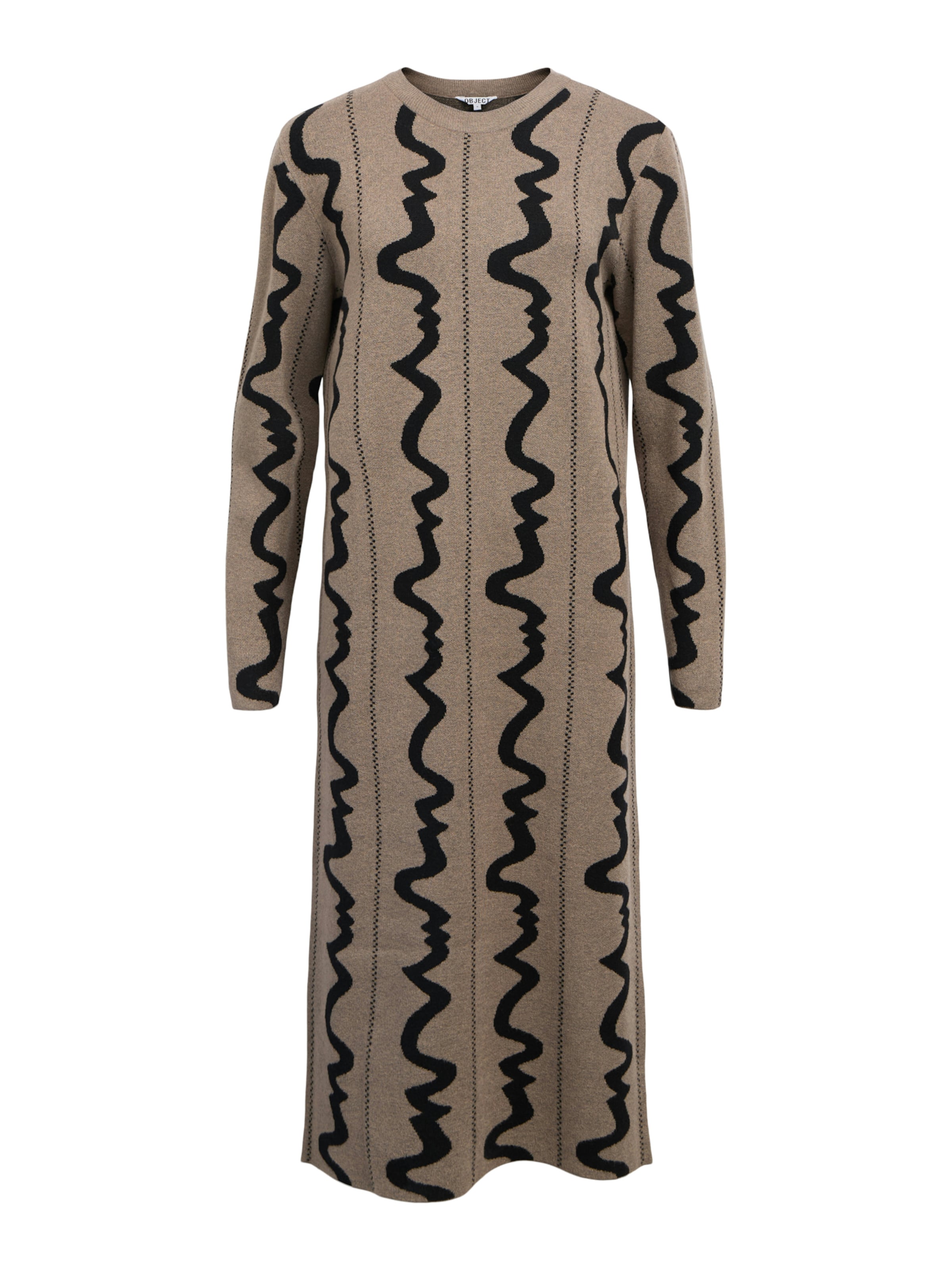 OBJECT Strikkjole 'OBJRay' i brun: forside