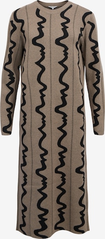 OBJECT Strikkjole 'OBJRay' i brun: forside