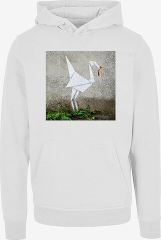 Merchcode Sweatshirt 'Origami Bird' in Weiß: predná strana