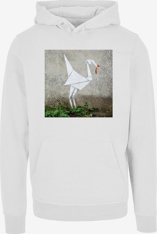 Merchcode Sweatshirt 'Origami Bird' in Weiß: predná strana