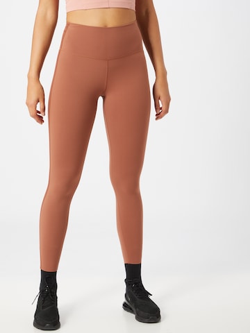 NIKE Skinny Sportbyxa 'Yoga Luxe' i brun: framsida