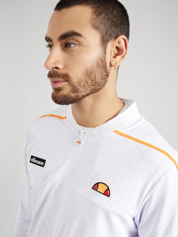 ELLESSE Athletic Zip-Up Hoodie 'Millook' in White