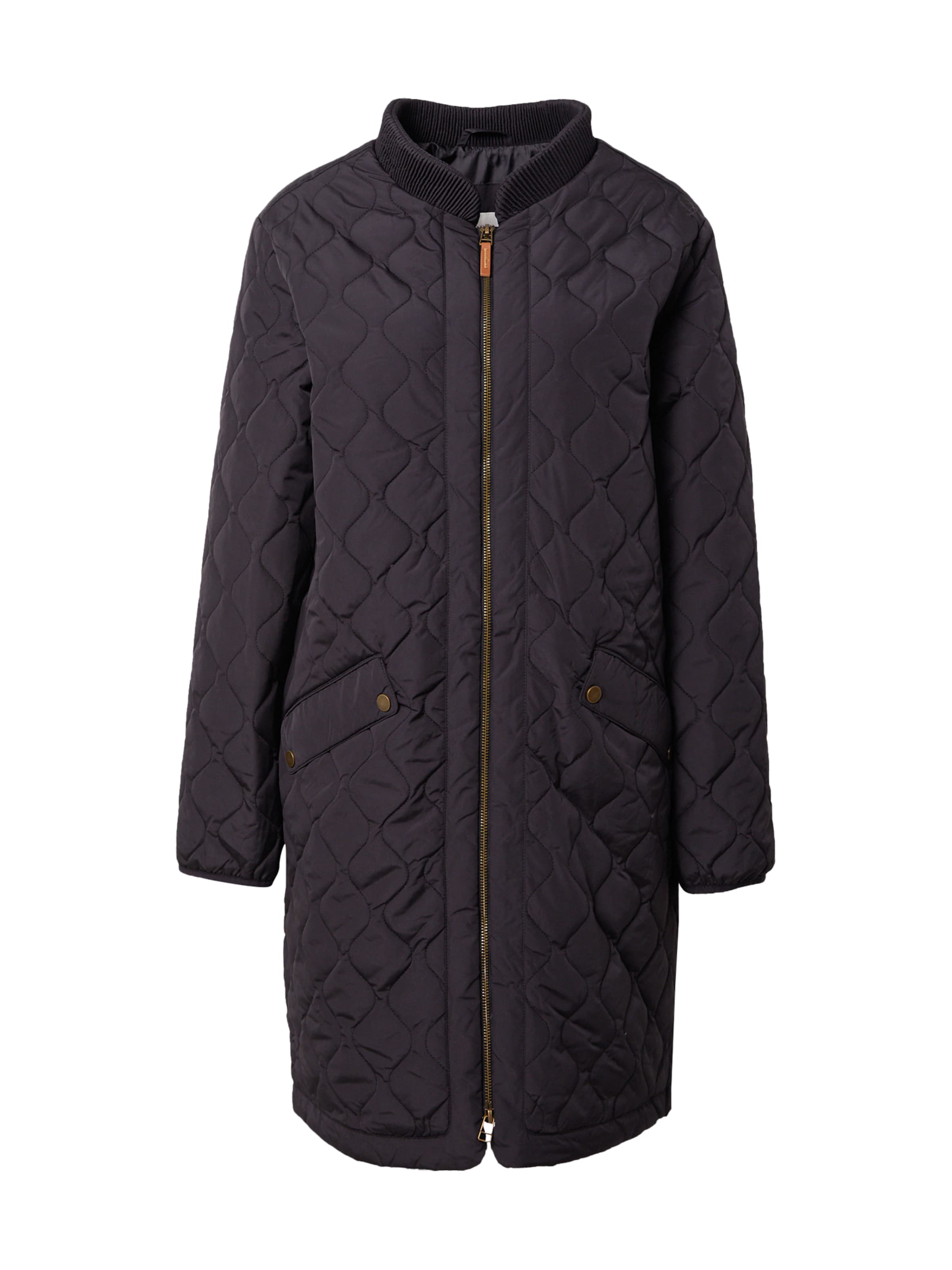 Cream Winter Coat &#x27;Arwen&#x27; in Black: front