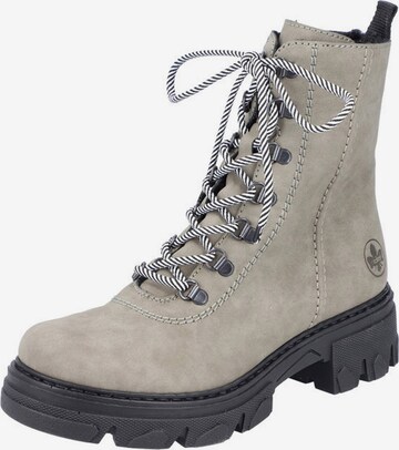 Rieker Lace-Up Ankle Boots in Green: front