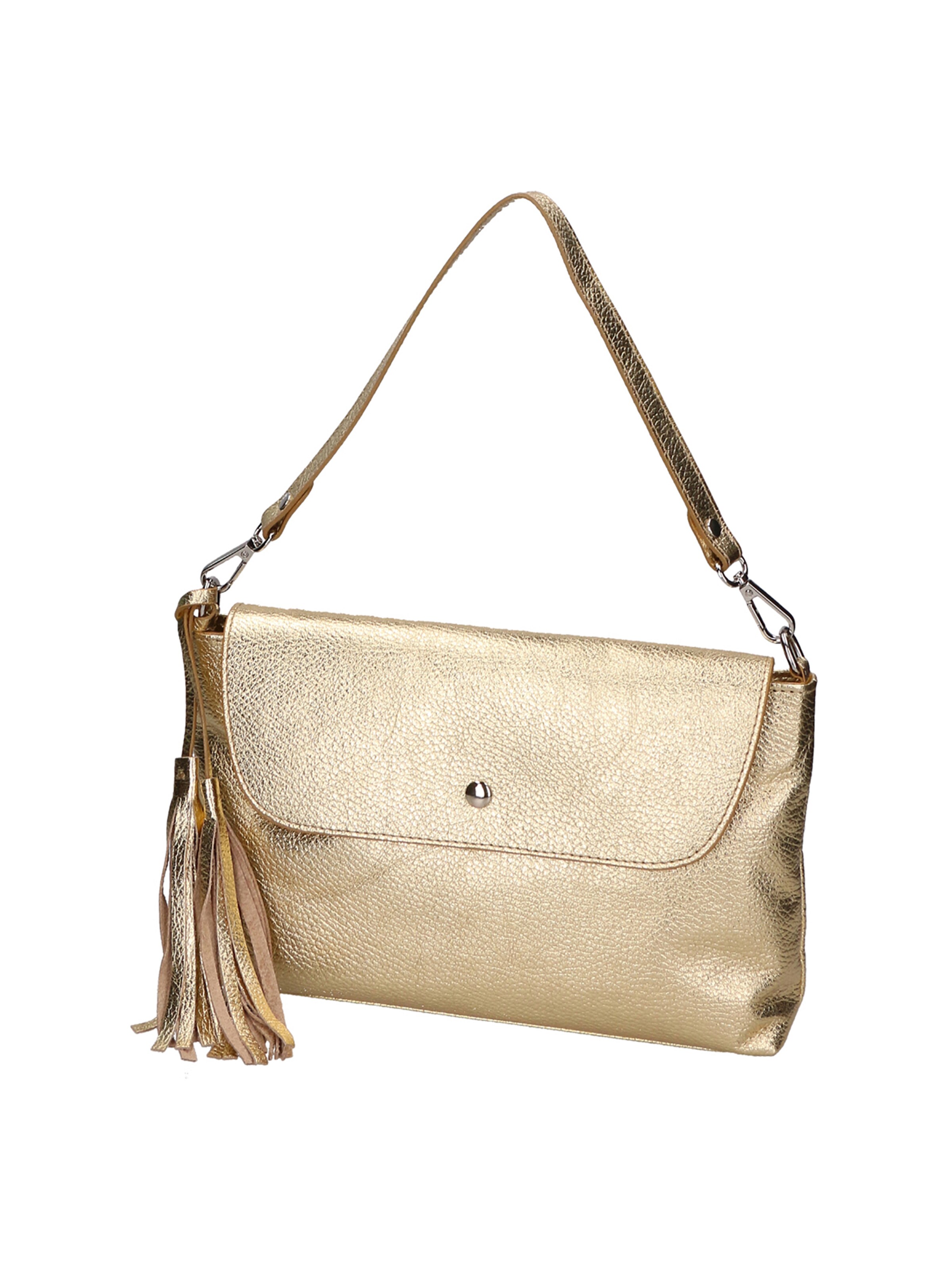 Pochette 'Pochette Donna Pelle Dollaro Laminato con Tracolla Rimovibile - Made in Italy' di Gave Lux in oro