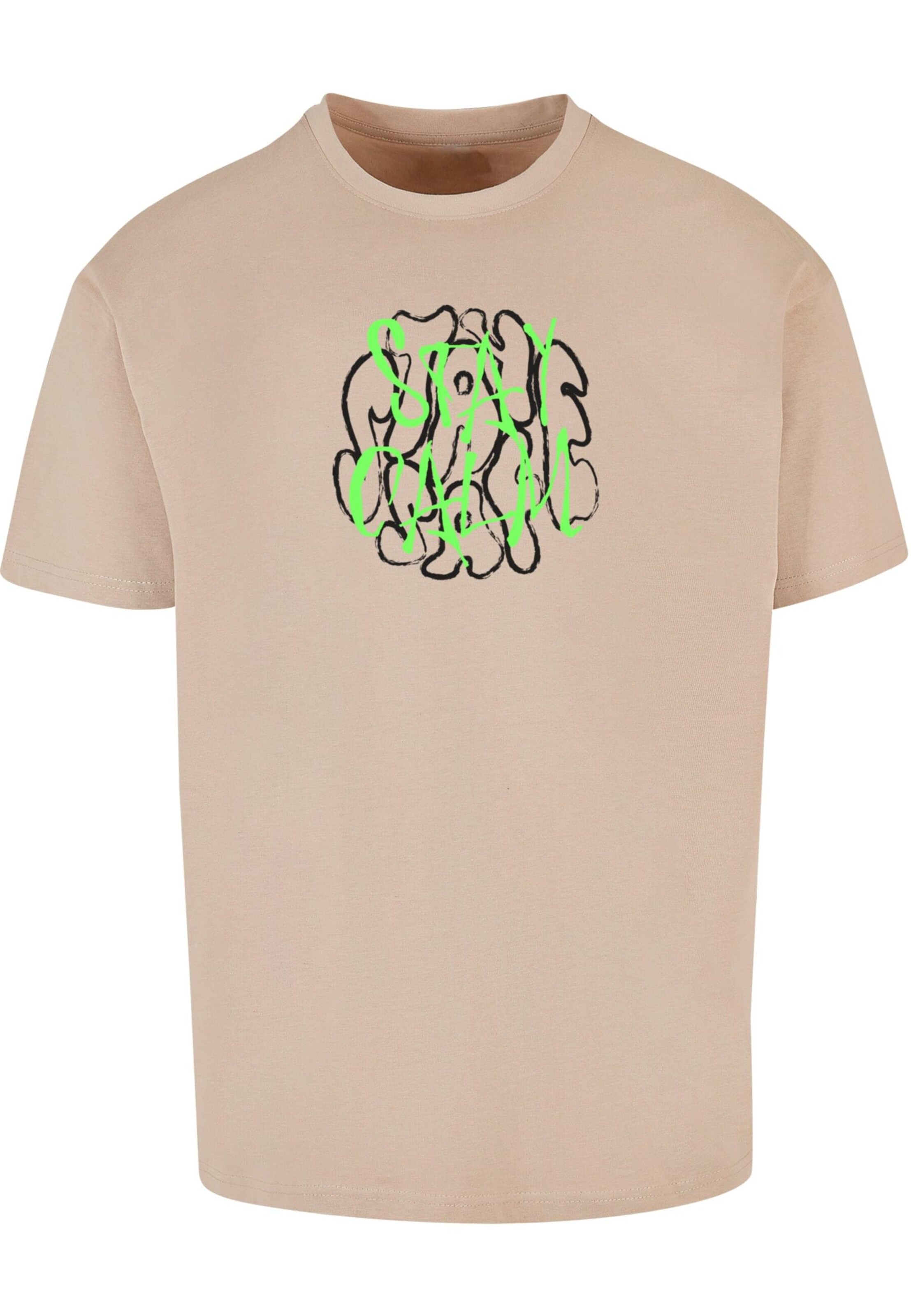 Merchcode Shirt 'Stay Safe' in Beige: voorkant