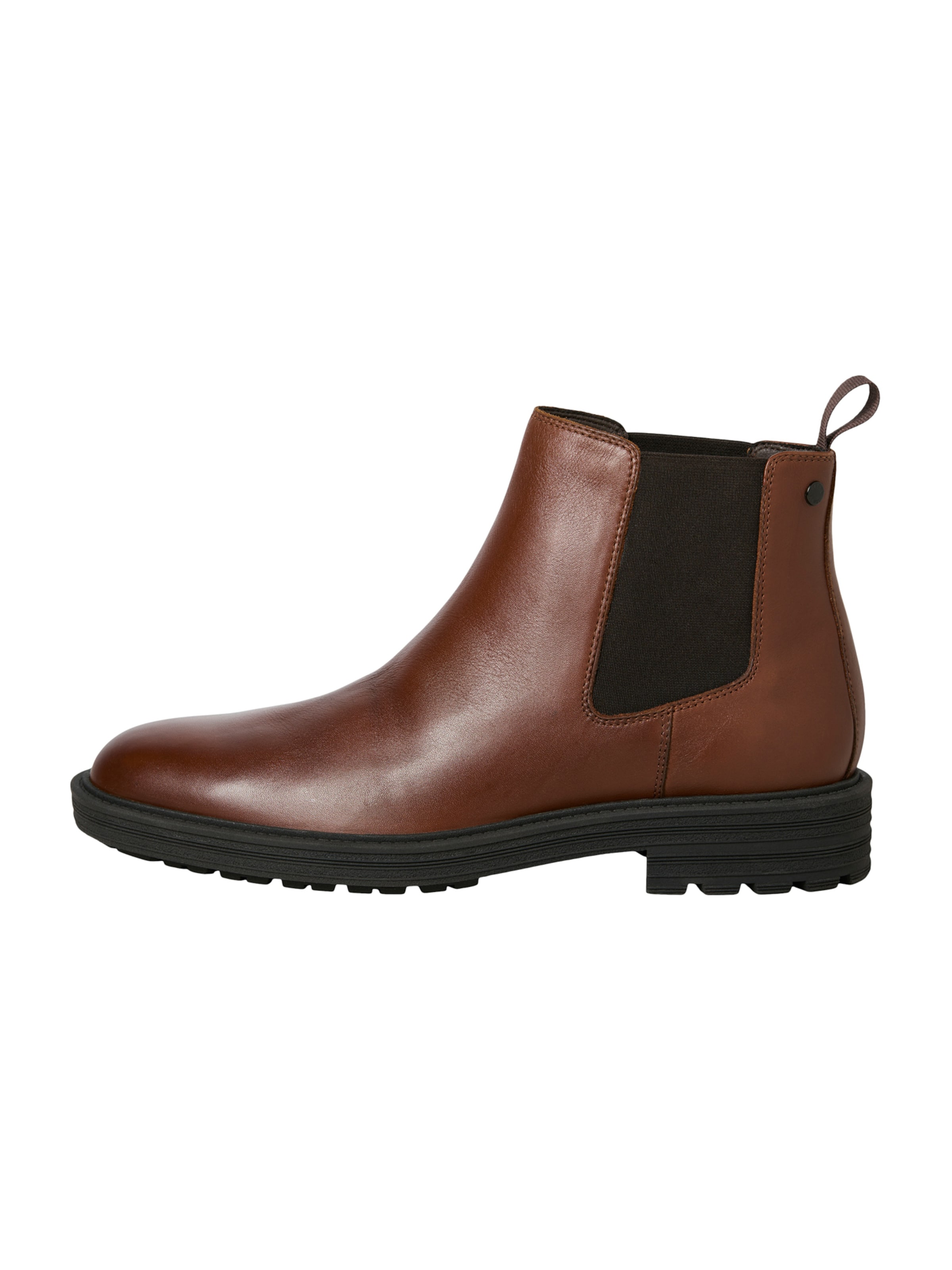 JACK & JONES - Botas chelsea 'JFWhoSkins' em castanho: frente