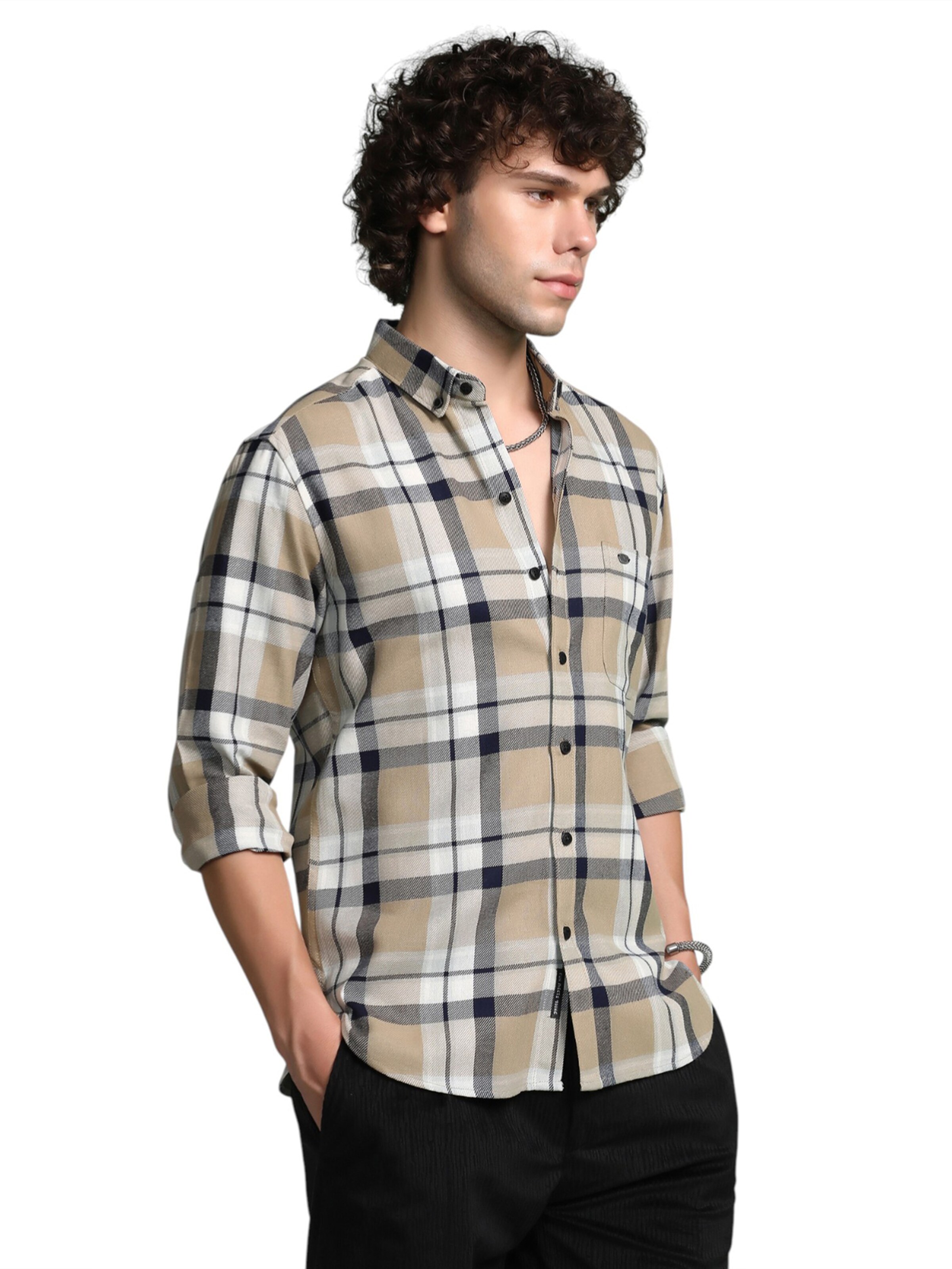 Campus Sutra Rovný strih Košeľa 'Dayana' - Béžová