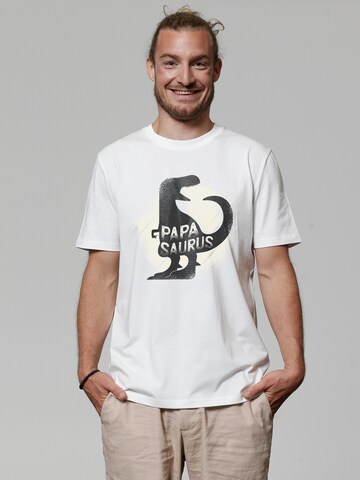 Watapparel Shirt 'Papasaurus' in White: front