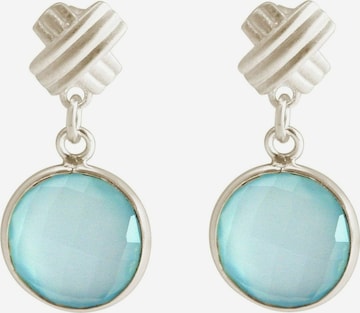 Gemshine Earrings 'Chalcedone' in Blue: front