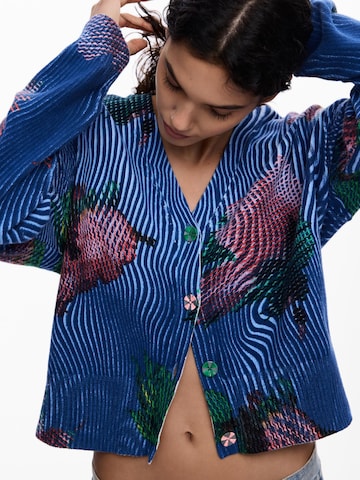 Desigual - Casaco de malha em azul