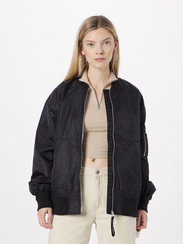 QS Between-season jacket in Black: front