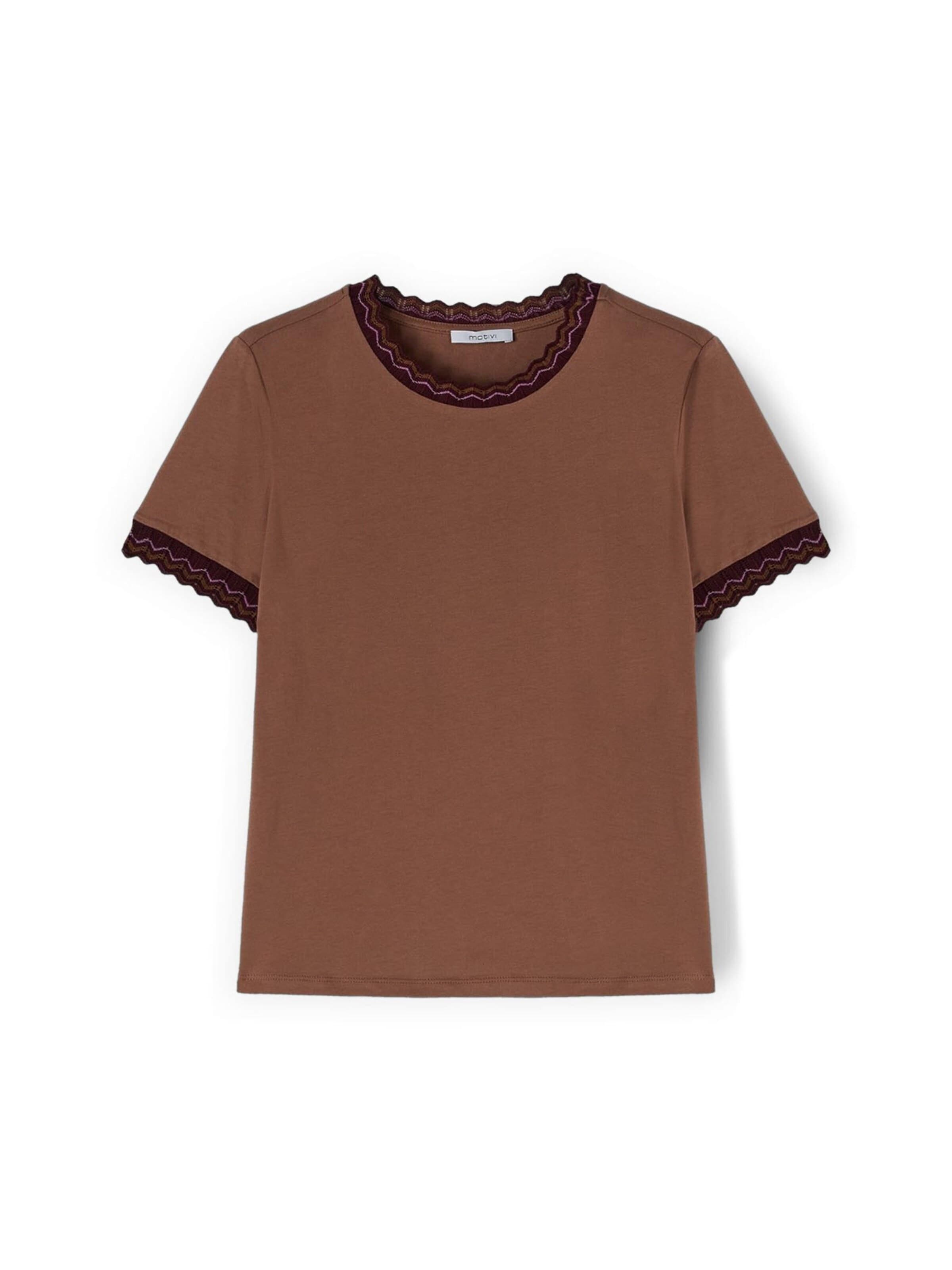 MOTIVI - Camiseta en marrón: frente