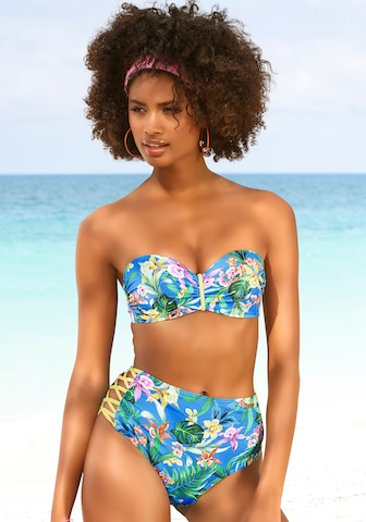 VENICE BEACH Bandeau Bikini Top in Blue: front