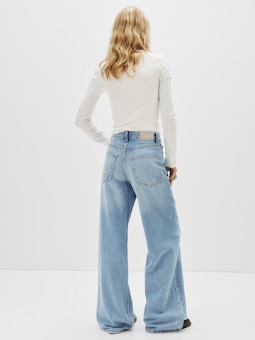 Pull&Bear Široke hlačnice Kavbojke | modra barva