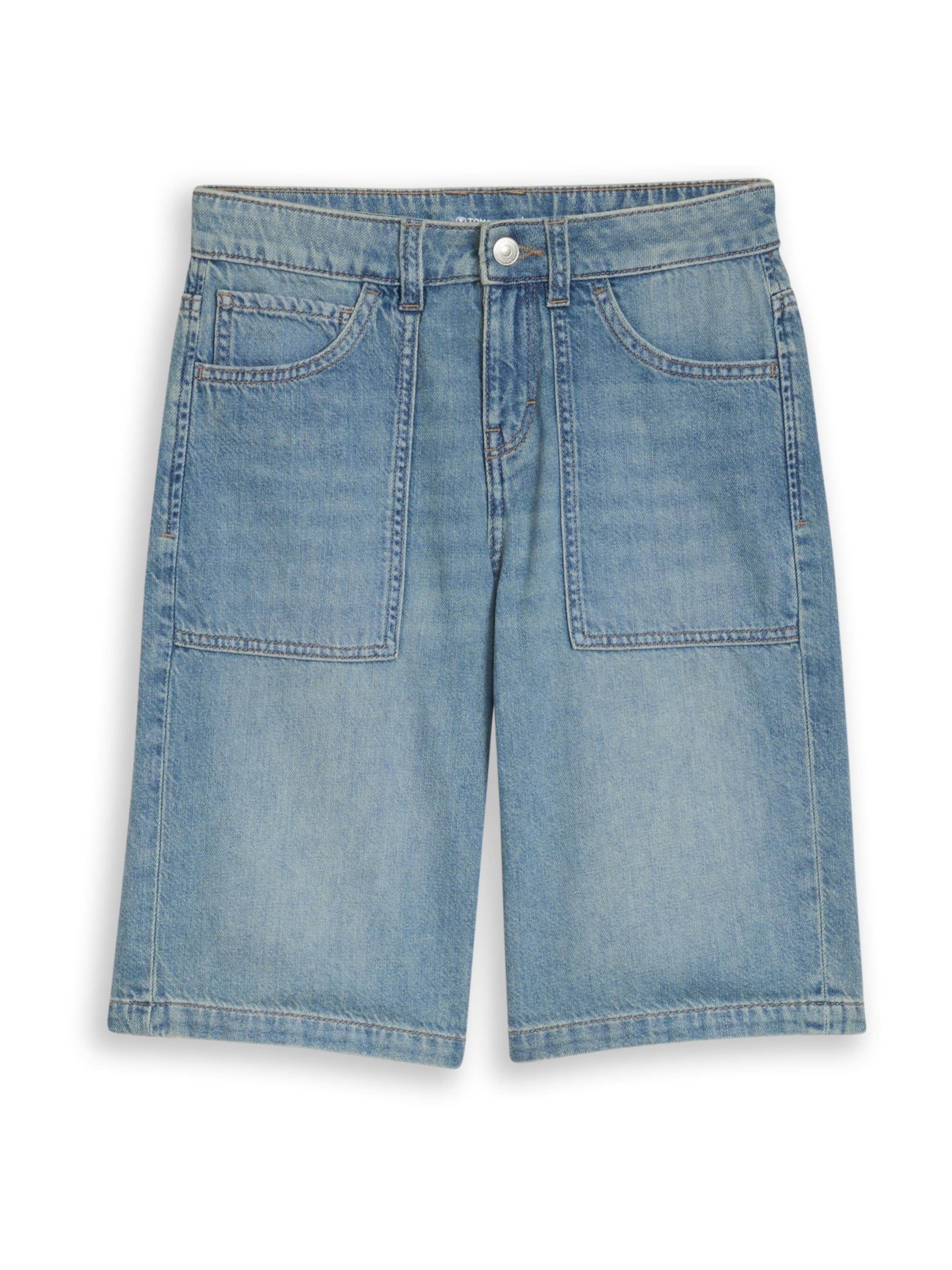 TOM TAILOR Baggy Jeansshorts in Blau: Vorderseite