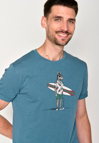 GREENBOMB Shirt 'Animal Donkey Surf' in Blauw