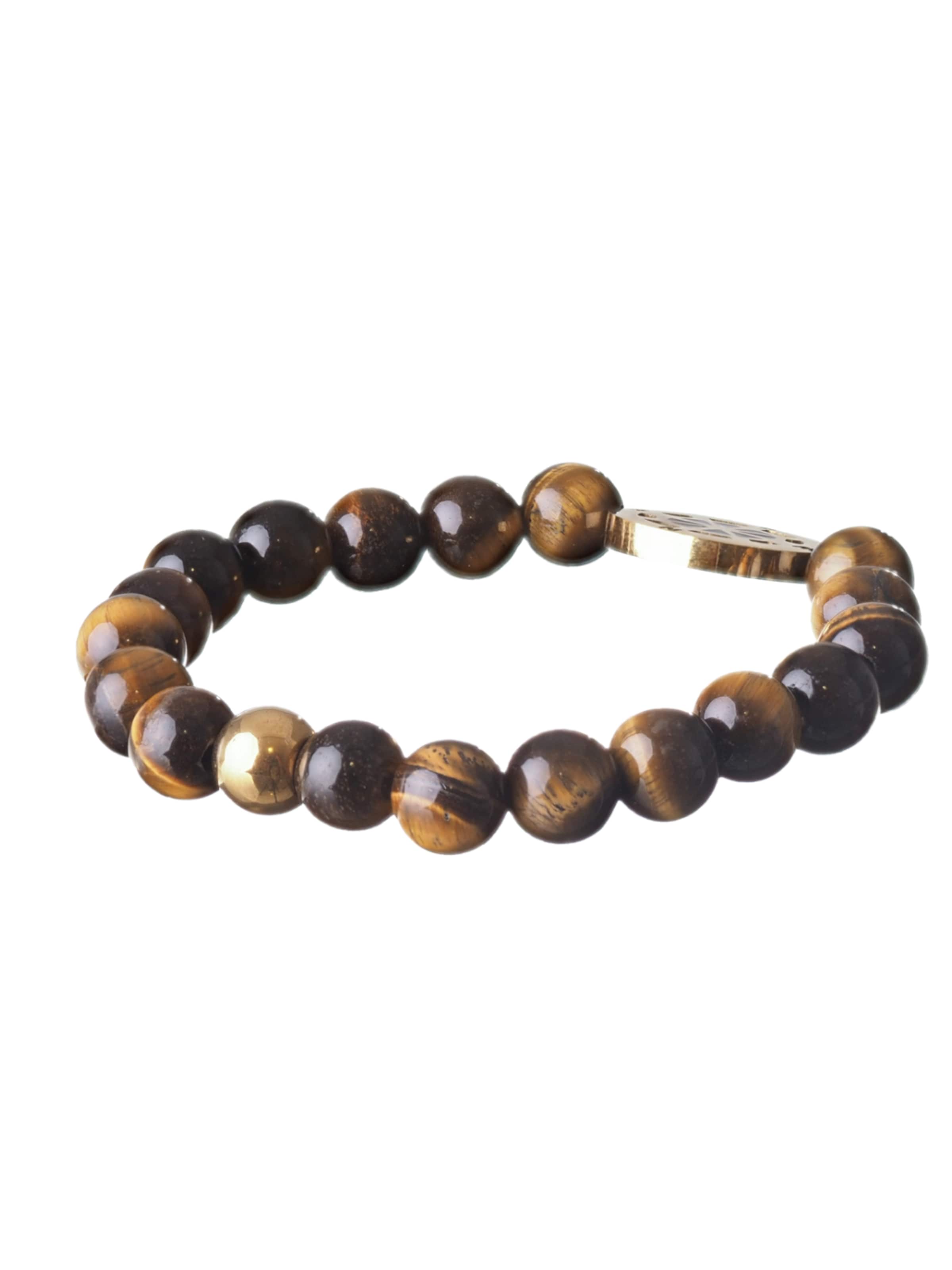 THE GEM STORIES JEWELRY Armband 'Compass Tiger Eye' in Bruin