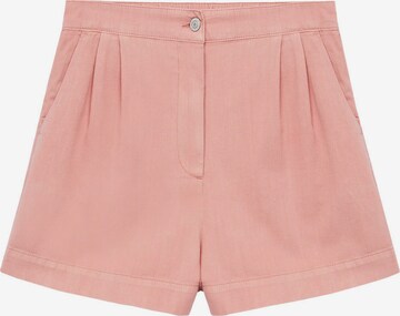 MANGO Pleat-Front Pants 'RUSTIC' in Pink: front