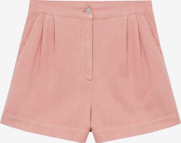 MANGO Normální Kalhoty se sklady v pase 'RUSTIC' – pink: přední strana