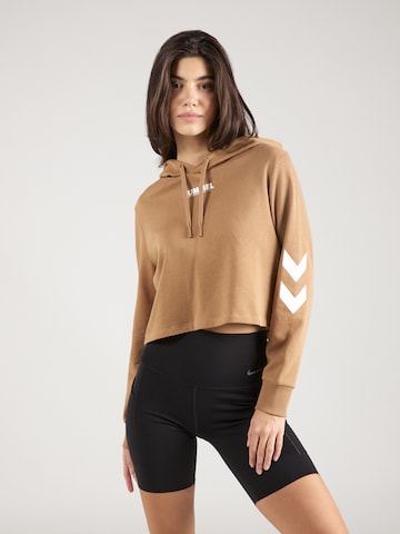 Hummel - Sweatshirt 'LEGACY' em bege: frente