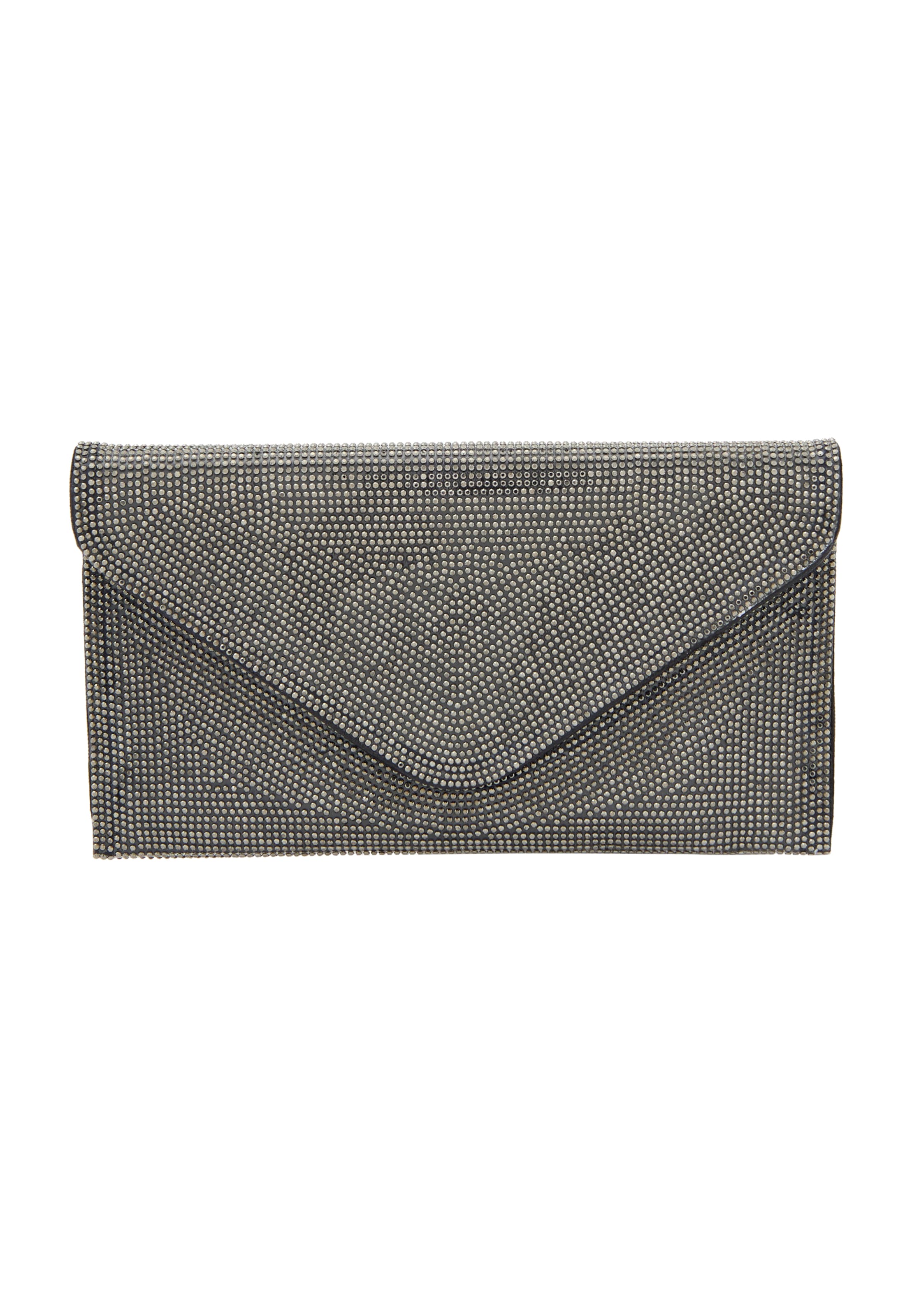 Clutch de la faina pe negru: față