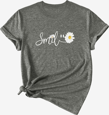 GORHEY Shirt 'Women's Summer Short-Sleeve Shirt with Daisys Tees' in Grey: front