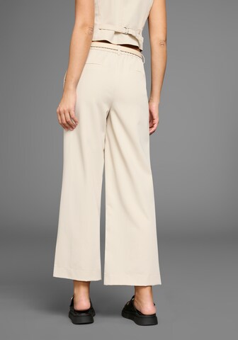 LAURA SCOTT Wide Leg Bundfaltenhose in Beige