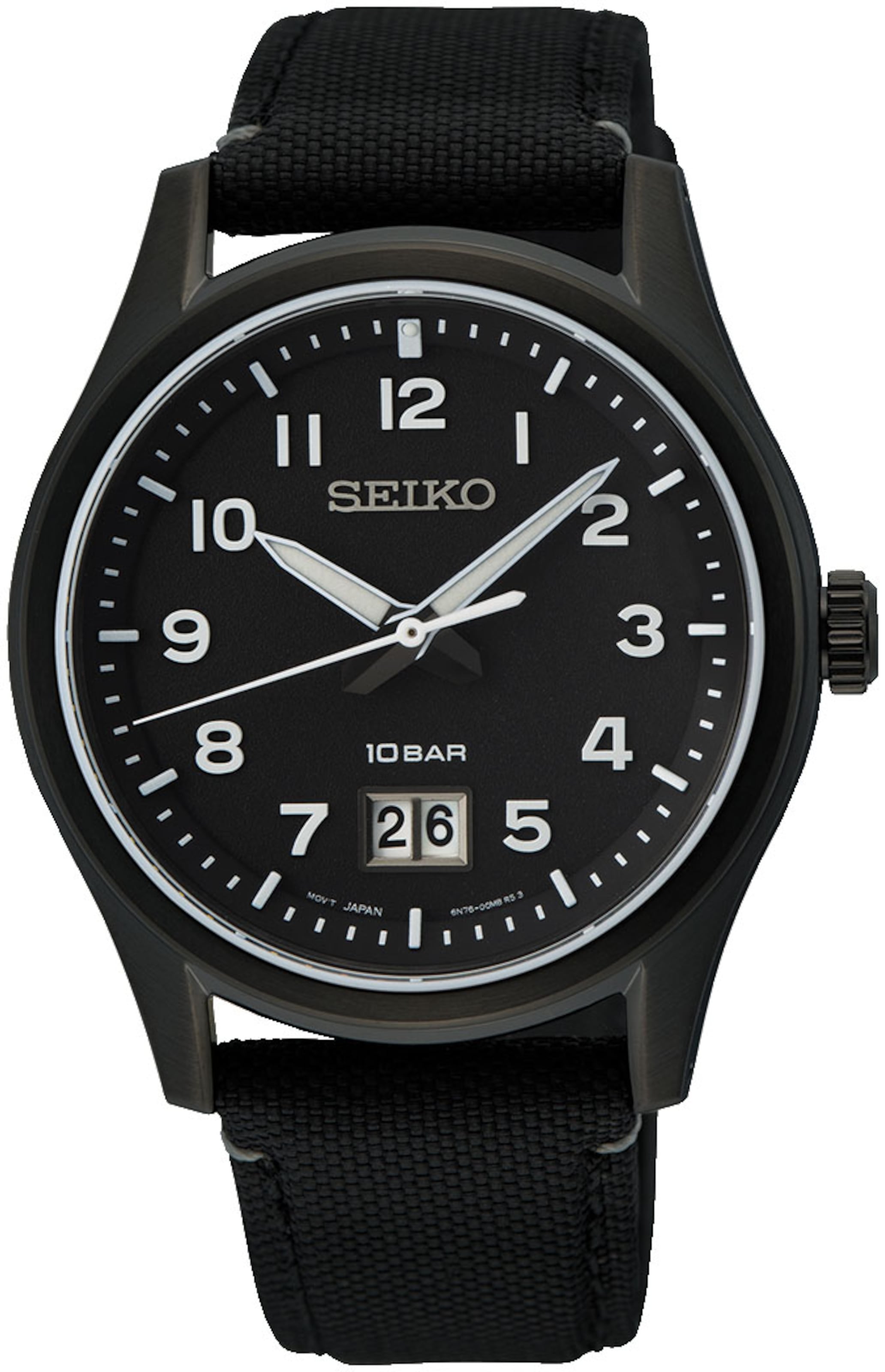 SEIKO Analog Watch in Black: front
