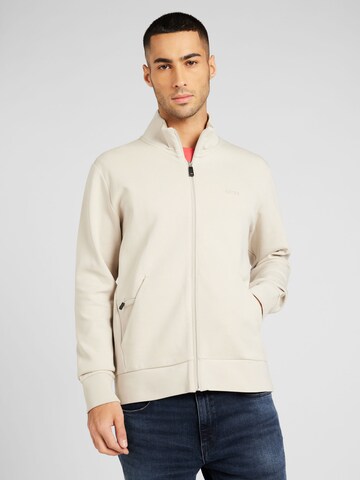 BOSS - Sudadera con cremallera 'Skaz' en beige: frente