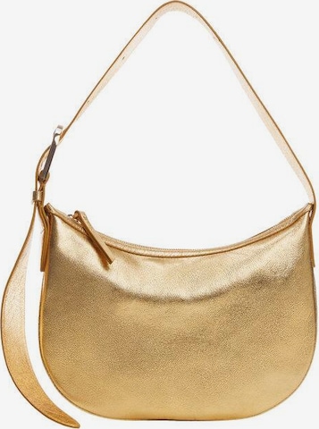 MANGO Shoulder Bag 'Min Ivory' in Gold: front