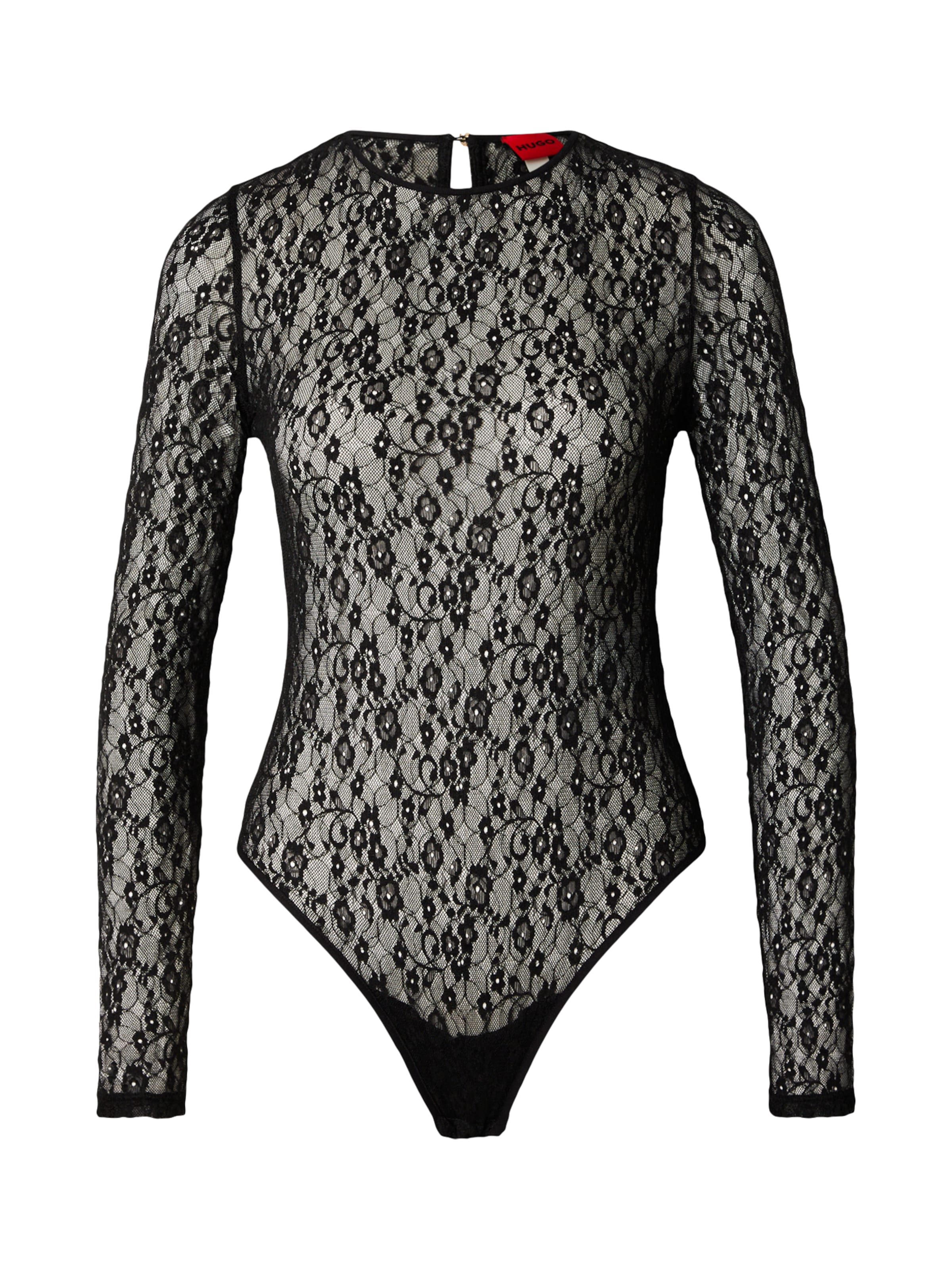 HUGO Shirt body 'Dulietta' in Zwart: voorkant