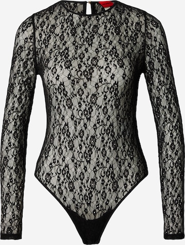 HUGO Paitabody 'Dulietta' värissä musta: etupuoli