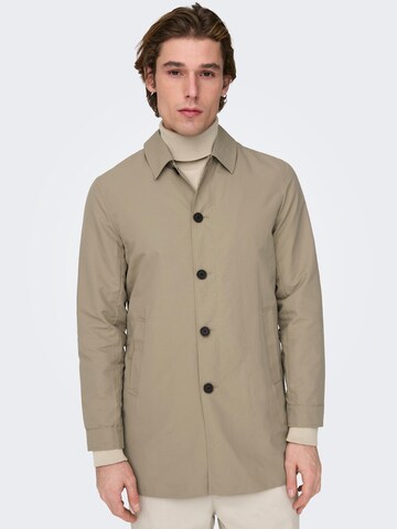 Manteau mi-saison 'GERRY' Only & Sons en gris : devant