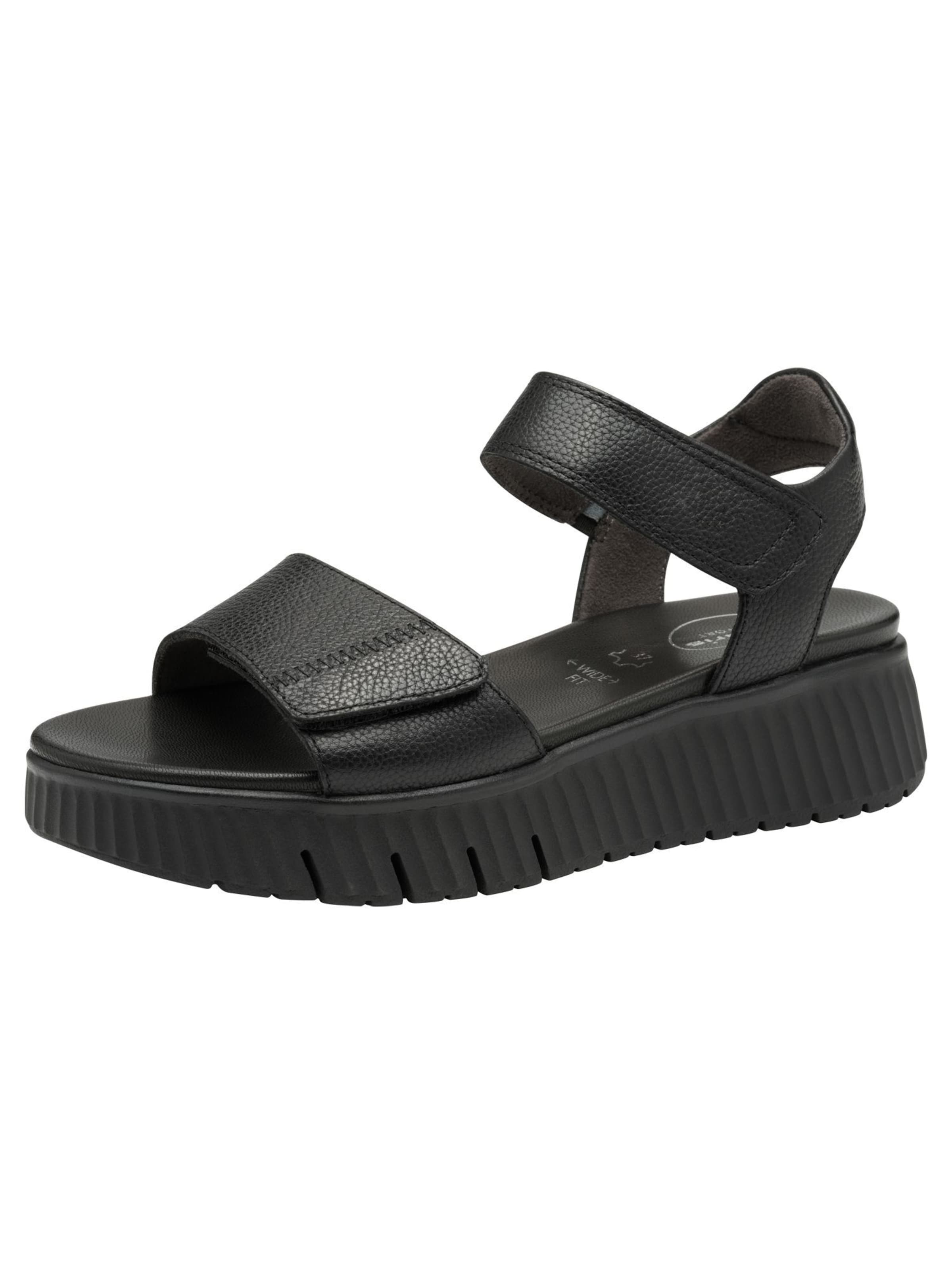 Tamaris Comfort Sandals in Black: front
