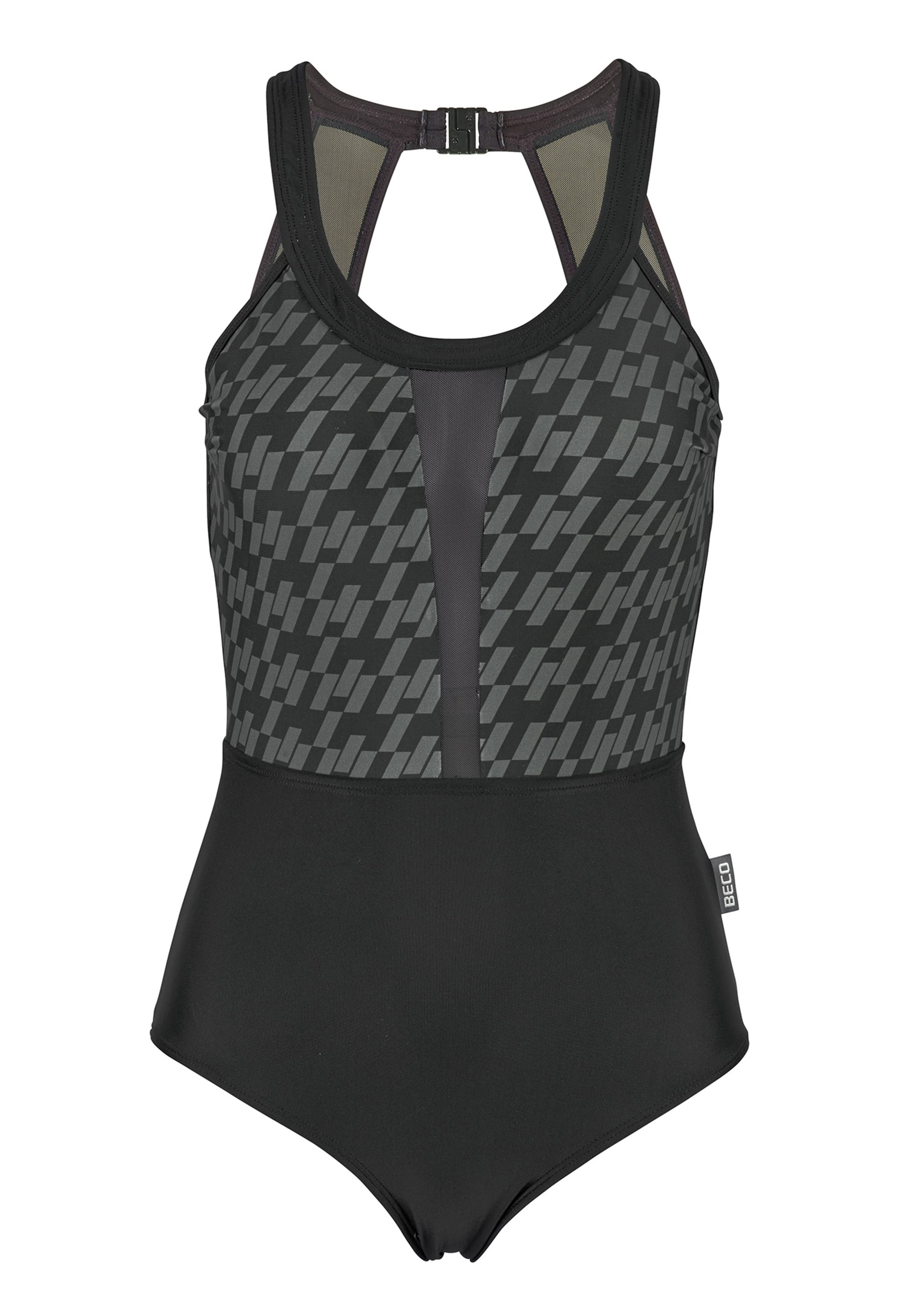 BECO the world of aquasports Bralette Swimsuit 'Pepita' in Black: front