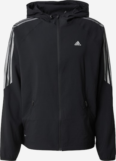 ADIDAS ORIGINALS Toiminnallinen takki 'WINDRUNNER' värissä hopeanharmaa / musta / valkoinen, Tuotenäkymä