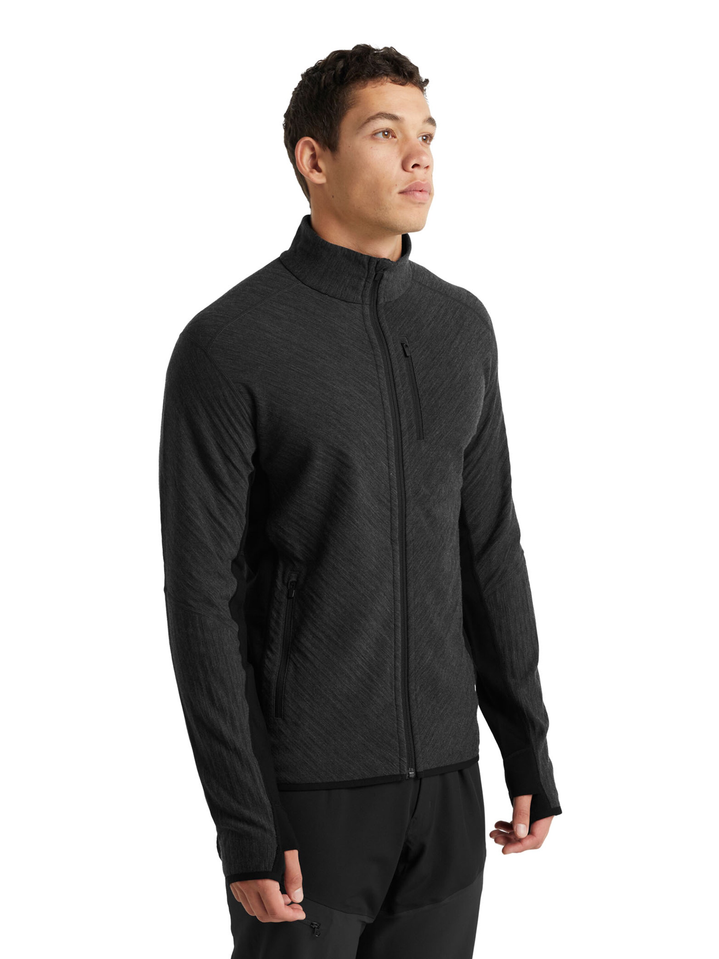 ICEBREAKER Athletic Fleece Jacket 'Descender' in Grey