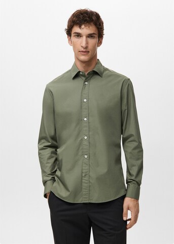 MANGO MAN Regular fit Button Up Shirt 'Play' in Green: front