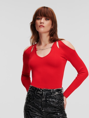 Pull-over Karl Lagerfeld en rouge : devant