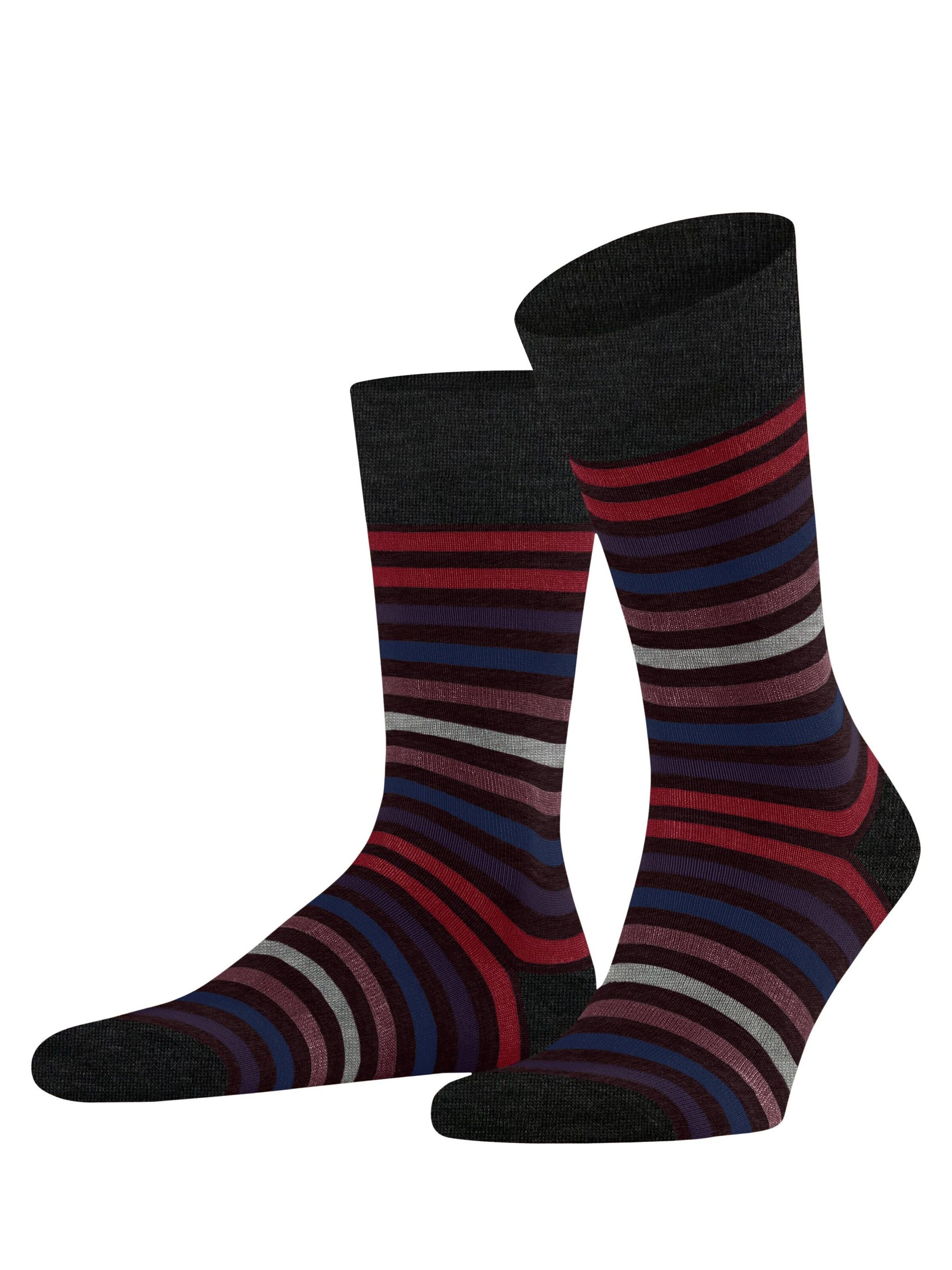 FALKE Socken 'Tinted Stripe'‌‌‌‌‌‌‌ in Rot: Vorderseite