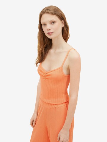 TOM TAILOR DENIM Top 'Pointelle' in Orange: front