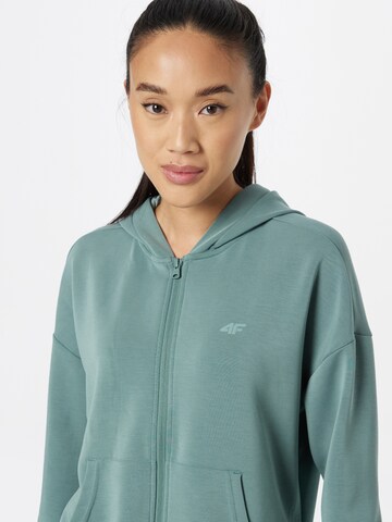 4F Athletic Zip-Up Hoodie in Blue